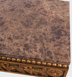 Luxus Barock Mahagoni Konsole mit Marmorplatte Grau Antik Gold Braun Luxury Baroque Mahogany Console with Marble Top Gray Antique Gold Brown