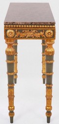 Luxus Barock Mahagoni Konsole mit Marmorplatte Grau Antik Gold Braun Luxury Baroque Mahogany Console with Marble Top Gray Antique Gold Brown