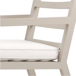 Casa Padrino sedia da pranzo di lusso con braccioli sabbia / bianco 56 x 66,5 x A. 87 cm - Sedia in alluminio resistente alle intemperie con cuscino del sedile - Sedia da Terrazza da Giardino