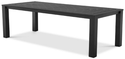 Casa Padrino table à manger de luxe noir 240 x 105 x H. 74,5 cm - Table en aluminium résistant aux intempéries - Table de Jardin - Table de Terrasse - Mobilier de Jardin - Meubles de Terrasse