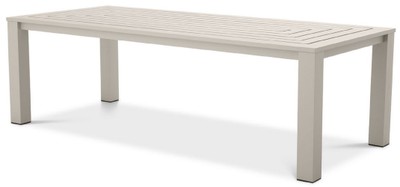 Casa Padrino table à manger de luxe sable 240 x 105 x H. 74,5 cm - Table en aluminium résistant aux intempéries - Table de Jardin - Table de Terrasse - Mobilier de Jardin - Meubles de Terrasse