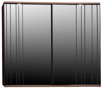 Casa Padrino luxury bedroom cabinet brown 278 x 65 x H. 228 cm - Modern solid wood wardrobe with 2 mirrored sliding doors - Luxury bedroom furniture