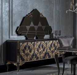 Barock Sideboard mit Spiegel Barock Schrank Barock Wohnzimmerschrank Baroque Sideboard with Mirror Baroque Cabinet Baroque Living Room Cabinet