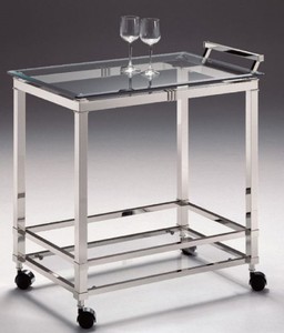 Casa Padrino luxury serving trolley silver 74 x 49 x H. 78 cm - Hotel Restaurant Catering Trolley - Luxury Accessories
