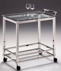 Casa Padrino carrello da portata di lusso argento 74 x 49 x A. 78 cm - Carrello Gastronomia Ristorante Hotel - Accessori di Lusso