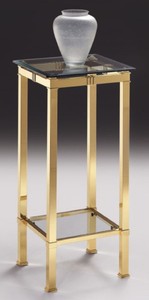 Casa Padrino luxury column brass 39 x 39 x H. 85 cm - Noble brass side table with glass tops - Living room furniture - Luxury Quality