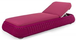 Casa Padrino tumbona de jardín de lujo púrpura 205 x 87 x A. 27 cm - Tumbona resistente a la intemperie tejida a mano - Tumbona moderna - Muebles de Jardín de Hotel
