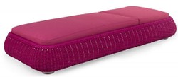 Casa Padrino tumbona de jardín de lujo púrpura 205 x 87 x A. 27 cm - Tumbona resistente a la intemperie tejida a mano - Tumbona moderna - Muebles de Jardín de Hotel
