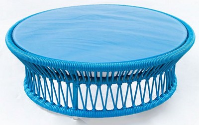Luxus Designer Liege Garten Terrassen Tisch Blau Luxury Designer Lounger Garden Terraces Table Blue