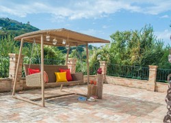 Casa Padrino altalena da giardino di lusso naturale 226 x 190 x A. 181 cm - Altalena Hollywood resistente alle intemperie con tettoia parasole - Mobili da giardino - Mobili da giardino