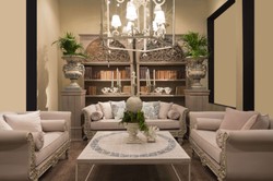 Casa Padrino luxury baroque sofa light gray / gray 220 x 100 x H. 80 cm - Hand forged wrought iron sofa with pillows - Living Room Sofa - Garden Sofa - Patio Sofa - Baroque Furniture