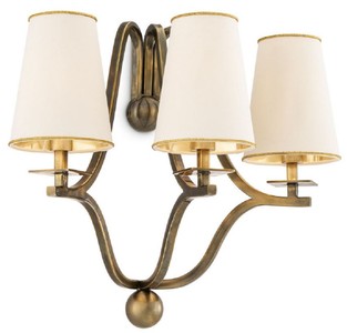 Casa Padrino lampada da parete Art Nouveau di lusso ottone vintage / bianco / oro 43 x 26,5 x A. 40 cm - Applique Barocco e Art Nouveau