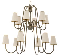 Casa Padrino araña de luces Art Nouveau de lujo latón vintage / blanco / oro 76 x 76 x A. 76 cm - Arañas Barrocas y Art Nouveau
