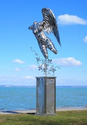 Luxus Garten Hotel Deko Edelstahl Skulptur Figur Engel Silber Luxury Garden Hotel Decoration Stainless Steel Sculpture Figure Angel Silver 