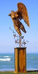Luxus Garten Hotel Deko Stahl Skulptur Figur Engel Rostfarben Luxury Garden Hotel Decoration Steel Sculpture Figure Angel Rust