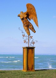Luxus Garten Hotel Deko Stahl Skulptur Figur Engel Rostfarben Luxury Garden Hotel Decoration Steel Sculpture Figure Angel Rust