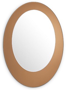 Casa Padrino Luxury Mirror Amber 63 x 2.5 x H. 90 cm - Oval Wall Mirror - Wardrobe Mirror - Living Room Mirror - Luxury Decoration Accessories