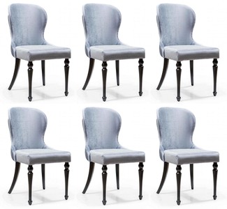 Art Deco Esszimmerstühle Set Silber Schwarz Art Deco Dining Chairs Set Silver Black 