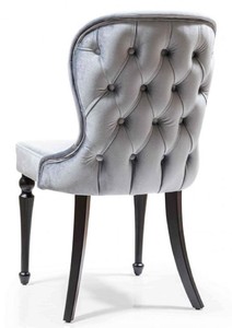 Casa Padrino Art Deco Esszimmer Stuhl Set Silber / Schwarz 49 x 50 x H. 89 cm - Küchen Stühle 6er Set - Art Deco Esszimmer Möbel