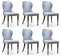Art Deco Esszimmerstühle Set Silber Schwarz Art Deco Dining Chairs Set Silver Black 