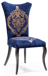 Casa Padrino Barock Esszimmer Stuhl Set Royalblau / Gold / Schwarz 50 x 47 x H. 105 cm - Küchen Stühle 6er Set - Barock Esszimmer Möbel