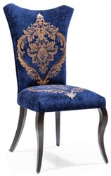 Casa Padrino set di sedie per sala da pranzo barocco blu reale / oro / nero 50 x 47 x A. 105 cm - Set di 6 sedie da cucina - Mobili per sala da pranzo barocco