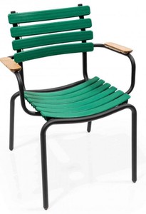 Casa Padrino Luxus Gartenstuhl Set Grün / Braun / Schwarz 50 x 45 x H. 79 cm - Moderne Gartenstühle mit Armlehnen - Garten & Gastronomie Möbel