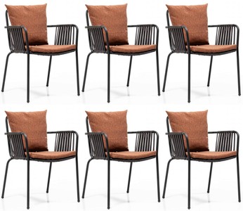 Modernes Luxus Gartenstuhl Set Braun Schwarz Modern Luxury Garden Chair Set Brown Black