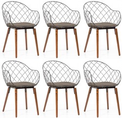 Casa Padrino ensemble de chaises de jardin de luxe noir / or / gris / marron 40 x 40 x H. 81 cm - Chaises de jardin modernes avec accoudoirs - Mobilier de Jardin et de Gastronomie