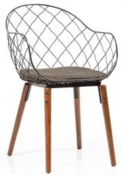 Casa Padrino ensemble de chaises de jardin de luxe noir / or / gris / marron 40 x 40 x H. 81 cm - Chaises de jardin modernes avec accoudoirs - Mobilier de Jardin et de Gastronomie