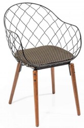 Casa Padrino ensemble de chaises de jardin de luxe noir / or / gris / marron 40 x 40 x H. 81 cm - Chaises de jardin modernes avec accoudoirs - Mobilier de Jardin et de Gastronomie