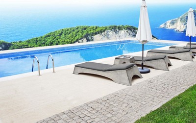 Casa Padrino Luxus Gartenliege Antik Grau / Dunkelgrau 225 x 80 x H. 40 cm - Moderne Wetterbeständige Liege - Poolliege - Garten Hotel Pool Möbel - Luxus Qualität