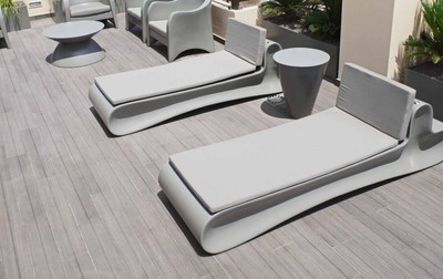 Casa Padrino Luxus Gartentisch Matt Grau Ø 51 x H. 60 cm - Runder Wetterbeständiger Beistelltisch - Garten Terrassen Tisch Möbel - Luxus Kollektion