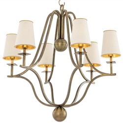 Casa Padrino Luxury Art Nouveau Chandelier Vintage Brass / White / Gold 76 x 76 x H. 76 cm - Baroque & Art Nouveau Chandeliers - Luxury Quality
