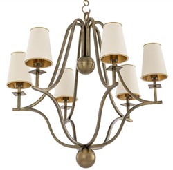 Casa Padrino Luxury Art Nouveau Chandelier Vintage Brass / White / Gold 76 x 76 x H. 76 cm - Baroque & Art Nouveau Chandeliers - Luxury Quality
