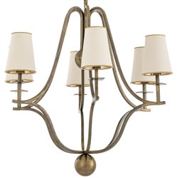 Casa Padrino Luxury Art Nouveau Chandelier Vintage Brass / White / Gold 76 x 76 x H. 76 cm - Baroque & Art Nouveau Chandeliers - Luxury Quality
