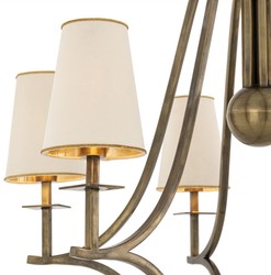 Casa Padrino Luxury Art Nouveau Chandelier Vintage Brass / White / Gold 76 x 76 x H. 76 cm - Baroque & Art Nouveau Chandeliers - Luxury Quality
