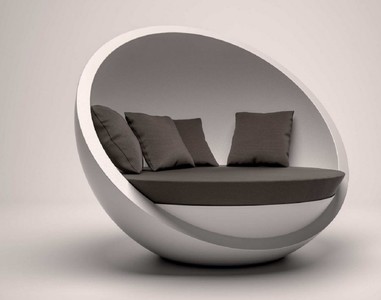 Luxus Designer Garten Liegeinsel Sonneninsel Matt Weiß Dunkelgrau Luxury Designer Garden Lounger Island Sun Island Matt White Dark Gray