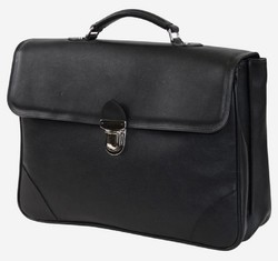Casa Padrino file valigetta in vera pelle di lusso nero / argento 42 x 16 x A. 29 cm - Borsa per laptop da uomo in pelle di alta qualità - Accessori da Uomo di Lusso