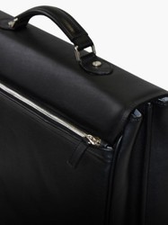 Casa Padrino file valigetta in vera pelle di lusso nero / argento 42 x 16 x A. 29 cm - Borsa per laptop da uomo in pelle di alta qualità - Accessori da Uomo di Lusso