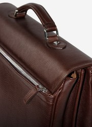 Casa Padrino file valigetta in vera pelle di lusso marrone scuro / argento 42 x 16 x A. 29 cm - Borsa per laptop da uomo in pelle di alta qualità - Accessori da Uomo di Lusso