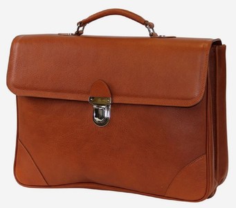 Luxus Echtleder Herren Aktentasche Laptoptasche Braun Silber Luxury Genuine Leather Men's Briefcase Laptop Bag Brown Silver