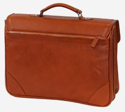 Luxus Echtleder Herren Aktentasche Laptoptasche Braun Silber Luxury Genuine Leather Men's Briefcase Laptop Bag Brown Silver