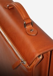 Luxus Echtleder Herren Aktentasche Laptoptasche Braun Silber Luxury Genuine Leather Men's Briefcase Laptop Bag Brown Silver