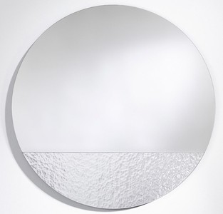 Casa Padrino luxury wall mirror Ø 96 cm - Round mirror with structured surface - Living room mirror - Wardrobe mirror - Luxury Quality