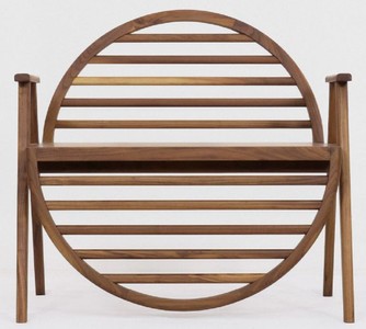 Casa Padrino banco de lujo marrón 86 x 58 x A. 81 cm - Banco de madera maciza con reposabrazos - Muebles de Terrazas de Jardín de Gastronomía
