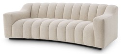 Casa Padrino divano di lusso crema / nero 234 x 96 x A. 76,5 cm - Divano da soggiorno leggermente curvo - Divano Hotel - Qualità di Lusso