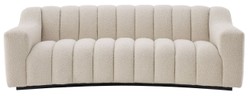 Casa Padrino divano di lusso crema / nero 234 x 96 x A. 76,5 cm - Divano da soggiorno leggermente curvo - Divano Hotel - Qualità di Lusso