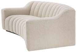 Casa Padrino divano di lusso crema / nero 234 x 96 x A. 76,5 cm - Divano da soggiorno leggermente curvo - Divano Hotel - Qualità di Lusso