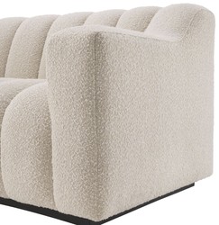 Casa Padrino divano di lusso crema / nero 234 x 96 x A. 76,5 cm - Divano da soggiorno leggermente curvo - Divano Hotel - Qualità di Lusso